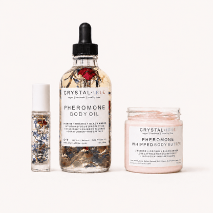 Pheromone Trio | Body Butter, Body Oil & Roll-On Perfume - Crystal Irie
