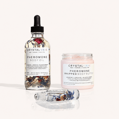 Pheromone Trio | Body Butter, Body Oil & Roll-On Perfume - Crystal Irie