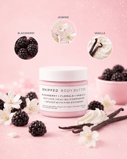 Blackberry + Florals + Vanilla Shimmer Body Butter - Crystal Irie