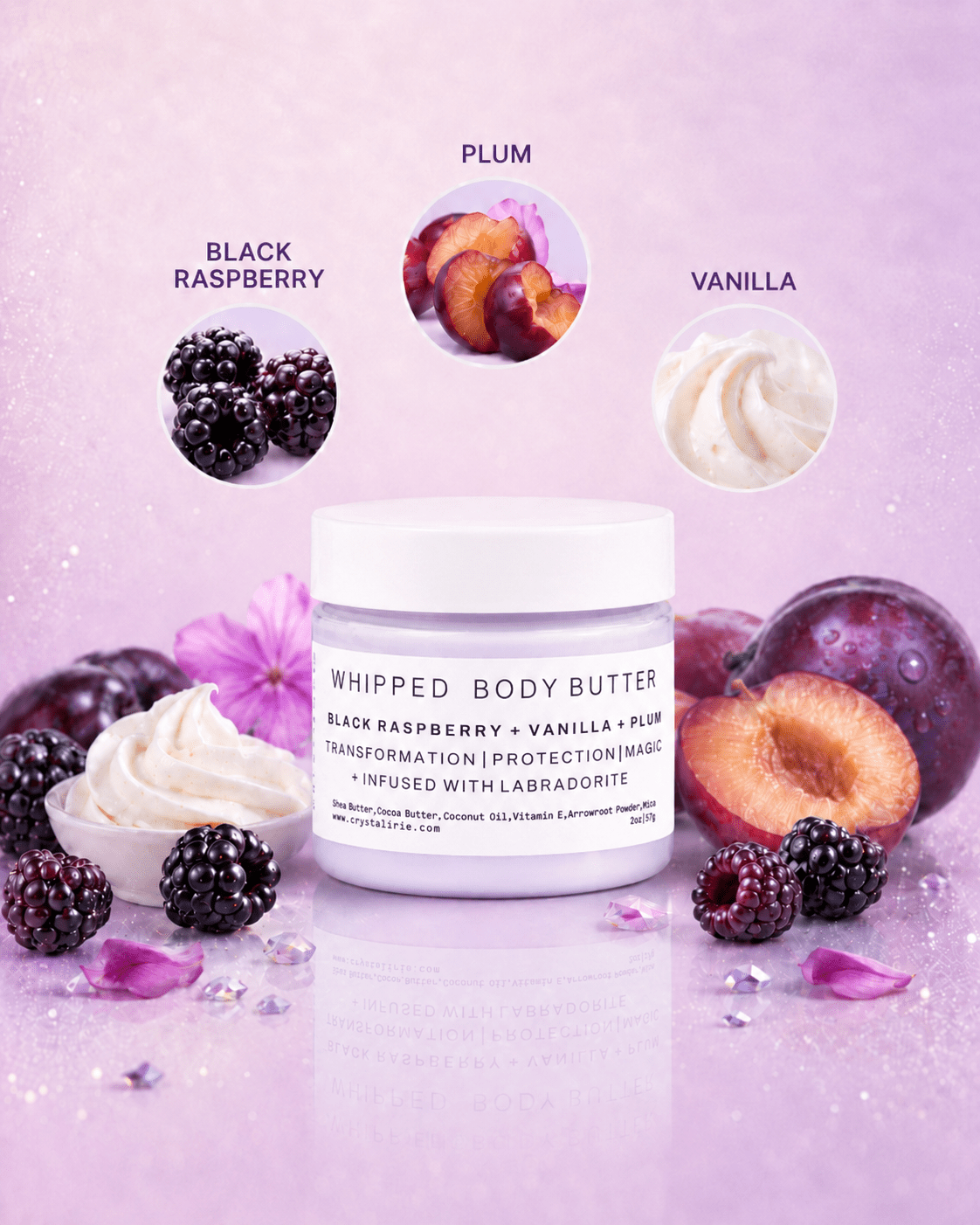 Black Raspberry + Vanilla + Plum Shimmer Body OIl - Crystal Irie