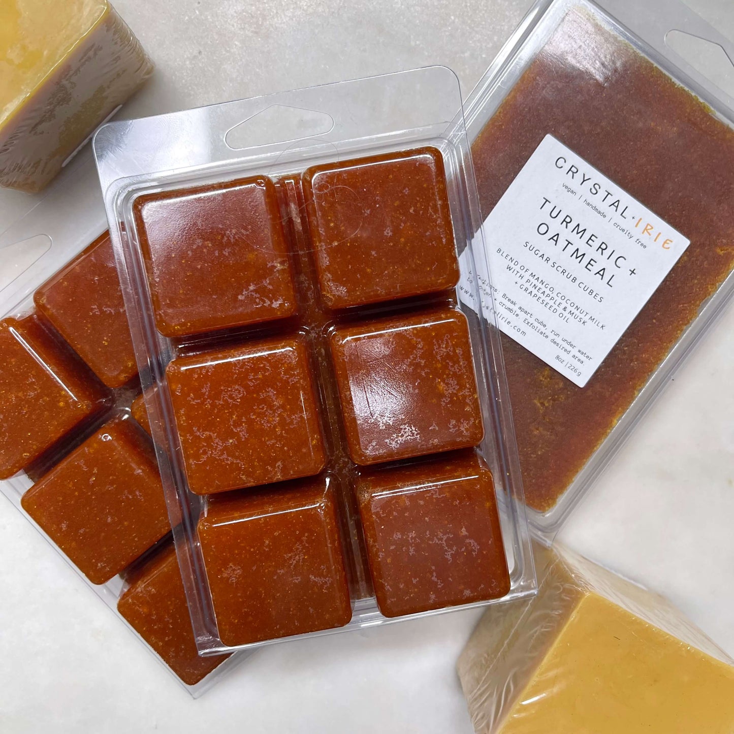 Turmeric + Oatmeal Sugar Scrub Cubes